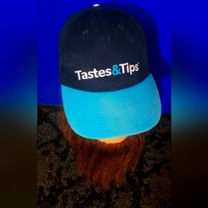 Tastes & Tips Black and Teal Baseball Cap